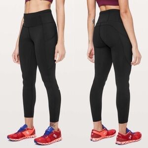 Lululemon Fast And Free Reflective Leggings In Black